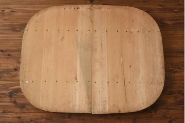 中古　昭和後期　蓋付き　角丸型　サワラ材　味のある木桶風呂(木製浴槽)(R-040021)