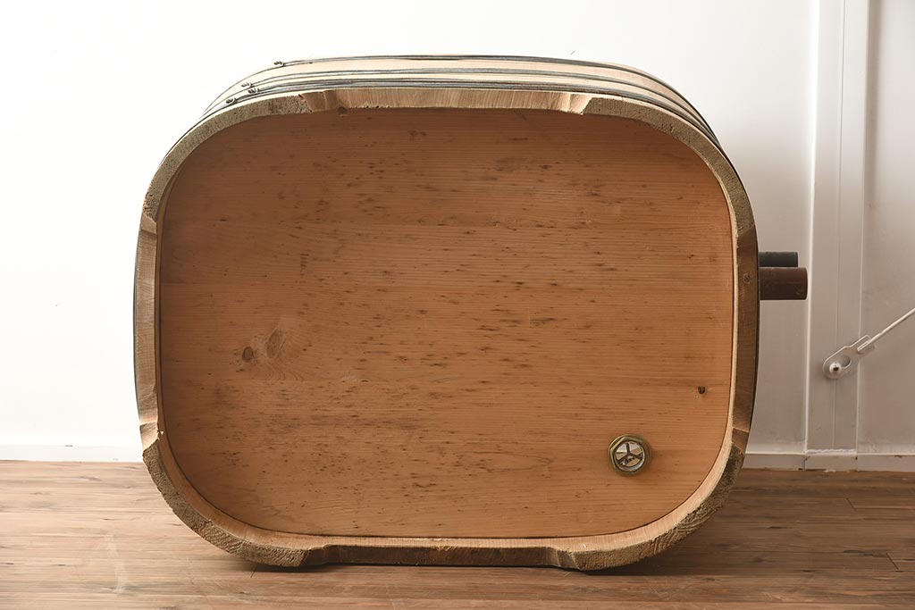 引取り限定 アンティーク 希少 木の浴槽風呂 テッポウフロ 年代不明 直接引き取り限定］希少 レトロ 檜風呂 五右衛門風呂 木製浴槽