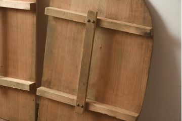 中古　昭和後期　蓋付き　角丸型　サワラ材　味のある木桶風呂(木製浴槽)(R-040021)