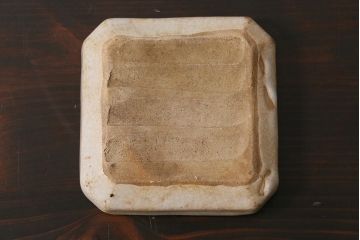 アンティーク雑貨　江戸明治期　時代物　古い志野焼　在銘　角皿5枚セット(和食器)(R-040030)