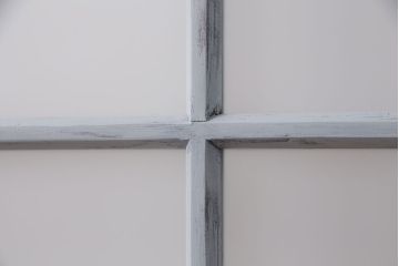 アンティーク建具　和製アンティーク　昭和初期　シャビーなペイントがお洒落!レトロなガラス戸4枚セット(引き戸、建具)(R-040031)