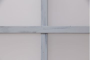 アンティーク建具　和製アンティーク　昭和初期　シャビーなペイントがお洒落!レトロなガラス戸4枚セット(引き戸、建具)(R-040031)