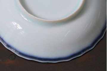 アンティーク雑貨　江戸期　古伊万里　船の図　染付小皿2枚セット(和食器)(R-040034)
