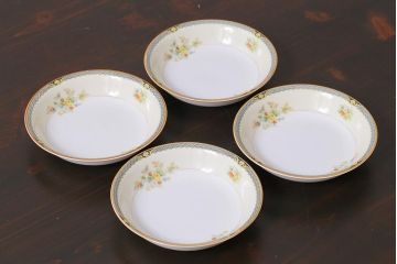 アンティーク雑貨　昭和中期　オールドノリタケ　小皿4枚セット(プレート、洋食器)(R-040035)