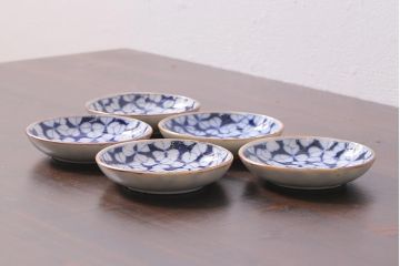 アンティーク雑貨　昭和初期　印判小皿5枚セット(和食器)(R-040038)