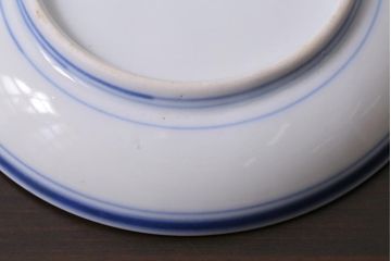 アンティーク雑貨　明治　伊万里　花蝶図　染付3.6寸小皿3枚セット(和食器)(R-040042)