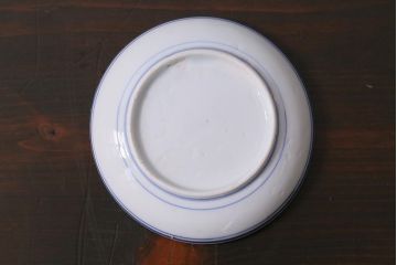 アンティーク雑貨　明治　伊万里　花蝶図　染付3.6寸小皿3枚セット(和食器)(R-040043)