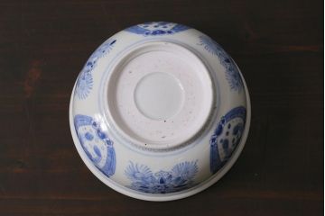 アンティーク雑貨　江戸期　古伊万里　染付　雲龍文　5寸深鉢(深皿)(R-040046)