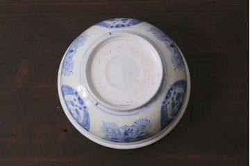 アンティーク雑貨　江戸期　古伊万里　染付　雲龍文　深鉢(深皿)(R-040047)