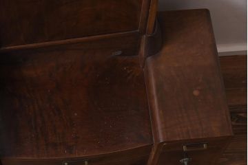 アンティーク家具　和製アンティーク　指物家具　三方桑材　上手物　風情あふれる佇まいが魅力的な鏡台(ドレッサー、三面鏡)(R-040048)