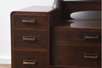 アンティーク家具　和製アンティーク　指物家具　三方桑材　上手物　風情あふれる佇まいが魅力的な鏡台(ドレッサー、三面鏡)(R-040048)