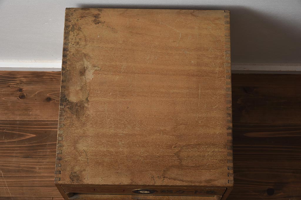 レトロ家具　ニコニコ 絹糸カード巻　卓上サイズの糸ケース(小引き出し)(R-040054)