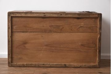 アンティーク雑貨　昭和初期　ケヤキ材　三ツ爪五徳付き!ダイナミックな杢目が目を引く木製火鉢(長火鉢)(R-040056)