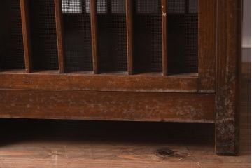 アンティーク家具　和製アンティーク　昭和初期　縦桟のすっきりしたデザインが魅力の蠅帳(はえ帳、はい帳、収納棚、戸棚、キャビネット)(R-040057)