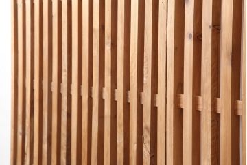 アンティーク建具　和製アンティーク　戸車付き　大正昭和初期　明るい木色が温もりを感じる荒格子戸2枚セット(格子戸、引き戸、建具)(R-040059)