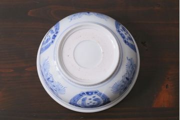 アンティーク雑貨　江戸期　古伊万里　染付　雲龍文　深鉢2個セット(深皿)(R-040060)