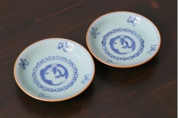 アンティーク雑貨　江戸期　萬歴年製　小皿2枚(和食器)(R-040061)