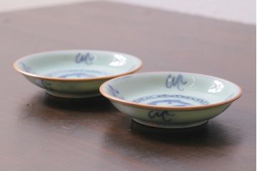 アンティーク雑貨　江戸期　萬歴年製　小皿2枚(和食器)(R-040061)