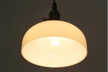 アンティーク照明　昭和初期　シンプルですっきりとしたデザインのペンダントライト(天井照明、吊り下げ照明)(R-040077)