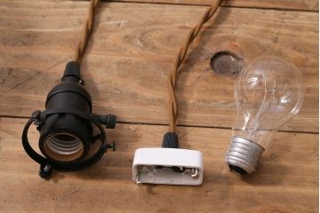 アンティーク照明　昭和初期　シンプルですっきりとしたデザインのペンダントライト(天井照明、吊り下げ照明)(R-040077)