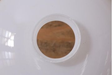 アンティーク照明　昭和初期　半月型のガラスシェードが和む空間を演出するペンダントライト(天井照明、吊り下げ照明)(R-040079)