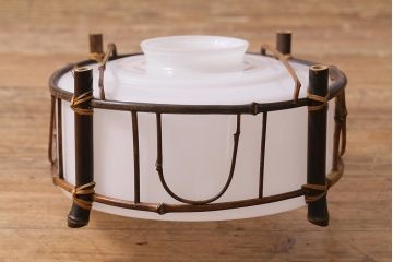 アンティーク照明　大正昭和初期　竹の意匠が趣ある吊り下げ照明(天井照明、ペンダントライト)(R-040080)