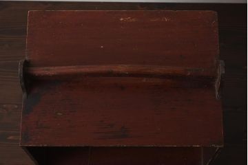 アンティーク雑貨　引き出し付き　小物収納におすすめな木製のおかもち(岡持ち)(R-040089)