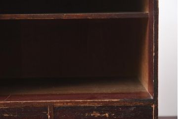 アンティーク雑貨　引き出し付き　小物収納におすすめな木製のおかもち(岡持ち)(R-040089)
