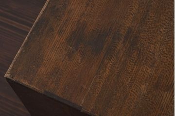 アンティーク家具　和製アンティーク　昭和初期　前面タモ材　玉杢　木目が目を引く小引き出し(卓上収納、小物収納)(R-040090)