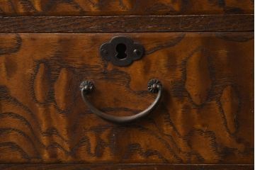 アンティーク家具　和製アンティーク　昭和初期　前面タモ材　玉杢　木目が目を引く小引き出し(卓上収納、小物収納)(R-040090)