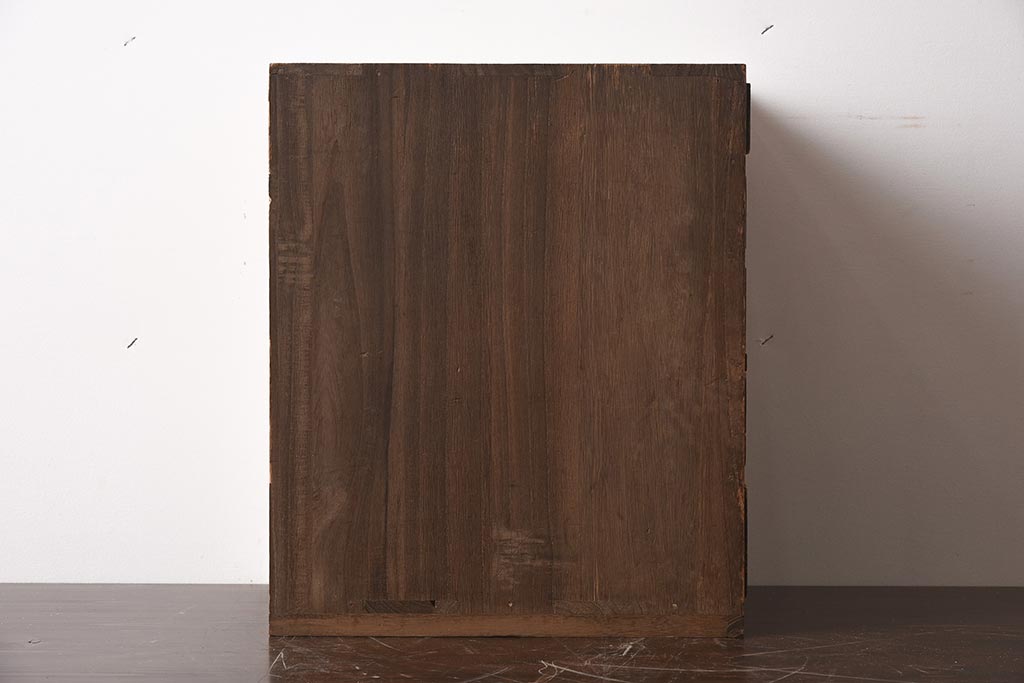 アンティーク家具　和製アンティーク　昭和初期　味のある桐材製の小引き出し(卓上収納、小物収納)(R-040095)