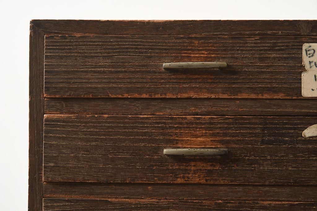 アンティーク家具　和製アンティーク　昭和初期　味のある桐材製の小引き出し(卓上収納、小物収納)(R-040095)