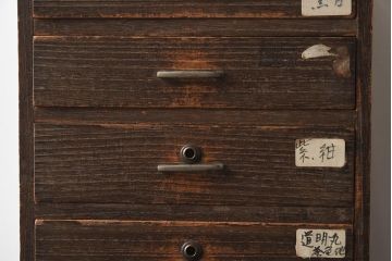 アンティーク家具　和製アンティーク　昭和初期　味のある桐材製の小引き出し(卓上収納、小物収納)(R-040095)