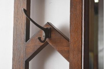 アンティーク家具　ナラ材　大正ロマンにぴったりなクラシカルな意匠のホールスタンド(傘立て、コート掛け、帽子掛け)(R-040098)