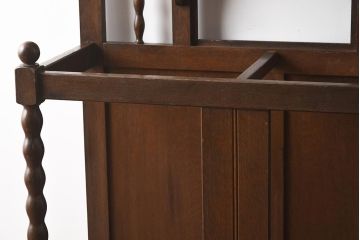 アンティーク家具　ナラ材　大正ロマンにぴったりなクラシカルな意匠のホールスタンド(傘立て、コート掛け、帽子掛け)(R-040098)