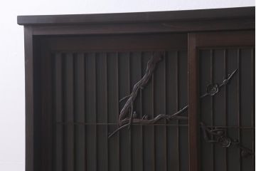 ラフジュ工房オリジナル　古建具リメイク　組子　和の風情漂う組子が魅力の収納棚(書院戸、戸棚、キャビネット)(R-040106)