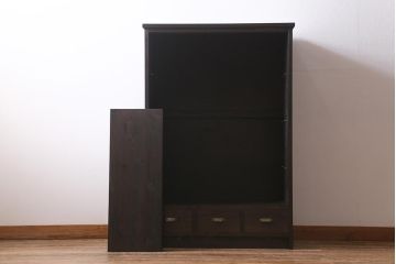 ラフジュ工房オリジナル　古建具リメイク　組子　和の風情漂う組子が魅力の収納棚(書院戸、戸棚、キャビネット)(R-040106)