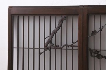 ラフジュ工房オリジナル　古建具リメイク　組子　和の風情漂う組子が魅力の収納棚(書院戸、戸棚、キャビネット)(R-040106)