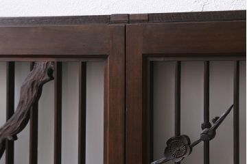 ラフジュ工房オリジナル　古建具リメイク　組子　和の風情漂う組子が魅力の収納棚(書院戸、戸棚、キャビネット)(R-040106)