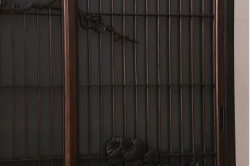 ラフジュ工房オリジナル　古建具リメイク　組子　和の風情漂う組子が魅力の収納棚(書院戸、戸棚、キャビネット)(R-040106)