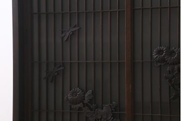 ラフジュ工房オリジナル　古建具リメイク　組子　和の風情漂う組子が魅力の収納棚(書院戸、戸棚、キャビネット)(R-040106)