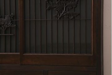 ラフジュ工房オリジナル　古建具リメイク　組子　和の風情漂う組子が魅力の収納棚(書院戸、戸棚、キャビネット)(R-040106)