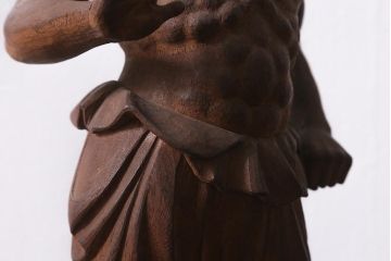 木彫り　二代光峰　石原照治作　仁王像(阿吽像)(R-040110)