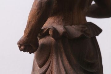 木彫り　二代光峰　石原照治作　仁王像(阿吽像)(R-040110)
