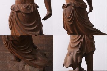 木彫り　二代光峰　石原照治作　仁王像(阿吽像)(R-040110)