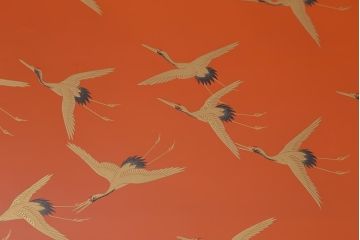 アンティーク雑貨　明治大正　輪島塗　千羽鶴蒔絵膳(木製お膳、香盆)(R-040111)