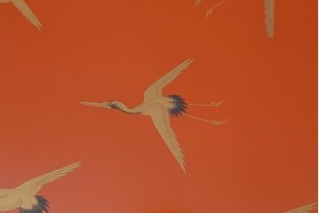 アンティーク雑貨　明治大正　輪島塗　千羽鶴蒔絵膳(木製お膳、香盆)(R-040111)