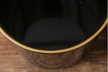 アンティーク雑貨　明治大正　輪島塗　黒塗汁桶(木製漆器)(R-040112)