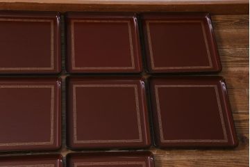 レトロ雑貨　輪島塗　柴丹塗会席膳10客(木製紫檀漆器)(R-040113)