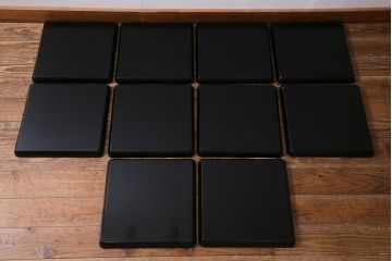 レトロ雑貨　輪島塗　柴丹塗会席膳10客(木製紫檀漆器)(R-040113)